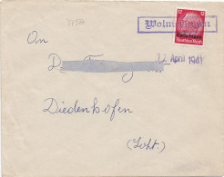 37377# HINDENBURG LOTHRINGEN LETTRE Obl WOLMERINGEN 17 Avril 1941 VOLMERANGE LES MINES MOSELLE THIONVILLE - Covers & Documents