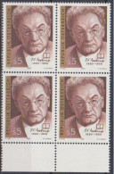 1990 , Mi 2000 ** (4) - 4 Er Block Postfrisch - 100. Geburtstag Von Josef Friedrich Perkonig - Neufs