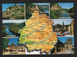 Carte Géographiqie - Dordogne - Beynac, Monpazier, Domme, Sarlat, Castelnaud, La Roque Gageac, Chancelade, Villars - Maps