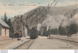 V1-15) CANTAL - GARE DU LIORAN ALTITUDE - ( AVEC TRAINS VAPEUR   - COLORISEE - 2 SCANS ) - Autres & Non Classés