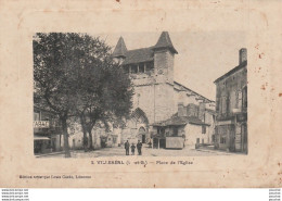 V6-47) VILLEREAL (LOT ET GARONNE) PLACE DE L ' EGLISE - ( ANIMATION - 2 SCANS ) - Sonstige & Ohne Zuordnung