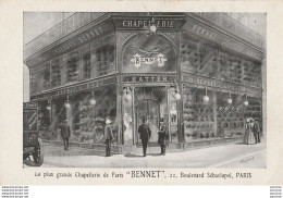 V15-75) PARIS (IV°)  LA PLUS GRANDE CHAPELLERIE  DE PARIS " BENNET " 22 , BOULEVARD SEBASTOPOL  - ( 2 SCANS )  - District 04