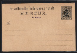 AK Private Stadtpost Privatbriefbeförderungs-Anstalt Mercur, 2 Pfennig  - Briefmarken (Abbildungen)