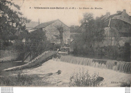 V19-77) VILLENEUVE SUR BELLOT - LE GLACIS DU MOULIN  - ( PETITE ANIMATION - 2 SCANS ) - Andere & Zonder Classificatie