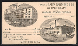 Vorläufer-AK Buffalo, NY, Office Of Lautz Brothers & Co., Staple Soaps, Niagara Starch Works 1885  - Buffalo