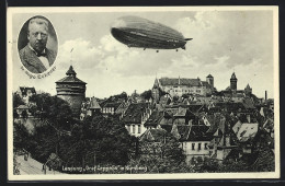 AK Nürnberg, Landung Graf Zeppelin 1931 Auf Dem Neuen Flugplatz  - Luchtschepen