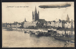 AK Köln, Zeppelin In Voller Fahrt  - Zeppeline