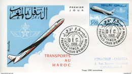 Maroc; FDC 1er Jour; 1966,TP PA N°115 ; Transports; " Royal Air Maroc "Morocco;Marruecos - Marokko (1956-...)