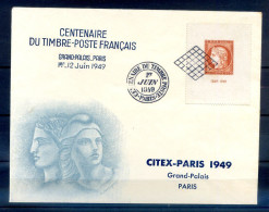 060524 YVERT N°  CENTENAIRE DU TIMBRE FRANCAIS   CITEX SUR LETTRE - 1940-1949