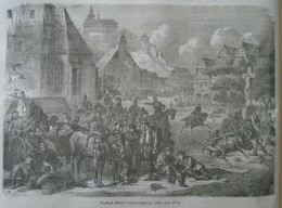 D203495  P468 War At Náchod, Hradec Králové Region - Czechia -woodcut From A Hungarian Newspaper 1866 - Stiche & Gravuren