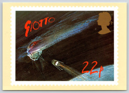 Halley's Comet Giotto Spacecraft Entering Comet's Tail, PHQ Postcard 1986 - PHQ Cards