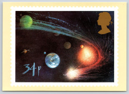 Halley's Comet: The Comet's Orbin Around The Sun, PHQ Postcard 1986 - Cartes PHQ