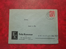 Lettre / Carte   1949  LETTRE ST WENDEL TIMBRE SAAR ENTETE FRITZ KAMMER - Autres & Non Classés