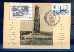 060524 YVERT N° 786 CARTE MAXIMUM  AVEC LA TRES RARE VIGNETTE DES COMMANDOS - 1940-1949