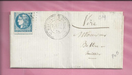 ENVELOPPE  DE SAINT MARTIN DES BESASSE A VIRE     1874 RARE - 1849-1876: Période Classique