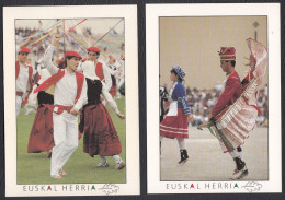Pays Basque Folklore Et Costumes Euskal Herria Lot De Deux Cartes - Autres & Non Classés
