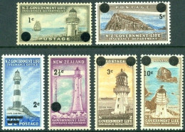 NEW ZEALAND 1967 SURCHARGED LIFE SERVICE OFFICIALS, LIGHTHOUSES** - Lighthouses