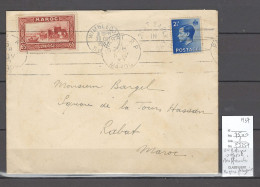 Maroc - Lettre De WIMBLEDON Pour RABAT - 1937 - Réaffranchie En Zone Française - Lettres & Documents