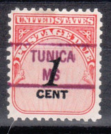 USA Precancel Vorausentwertungen Preo Locals Mississippi, Tunica 841 - Preobliterati