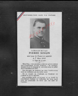 MILITARIA FAIR PART DE DECÉ DE PIERRE SIMON MILITAIRE DU 150e MARÉCHAL DES LOGIS MORT POUR LA FRANCE EN CAPTIVITÉ 1945 - Obituary Notices