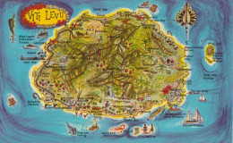 Cpsm îles Fidji La Carte De L'ile Viti Levu - Fidji