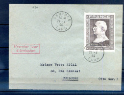 060524 YVERT N° 606   1ER JOUR D EMISSION SUR LETTRE - 1940-1949