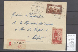 Maroc - Lettre Recommandée - 1939 - Cachet Pointillé De SKHIRAT - Luchtpost