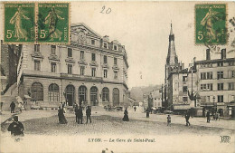 69 - Lyon - La Gare De Saint-Paul - Animée - Etat Léger Pli Visible - CPA - Voir Scans Recto-Verso - Andere & Zonder Classificatie