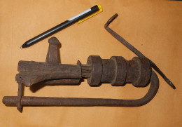 Antique Indian Special Unique 3-piece Iron Lock Unpickable Intricate Work Ca 1800 - Ancient Tools