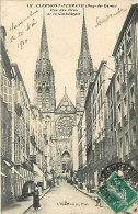 63 - Clermont-Ferrand - Rue Des Gras Et La Cathédrale - Animée - Oblitération Ronde De 1910 - CPA - Voir Scans Recto-Ver - Clermont Ferrand