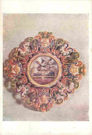 Art - Art Religieux - La Muerte De San Agustin - Medallon De Oro Y Esmalte Con Diamantes Procedencia Italiana - Saint Ag - Quadri, Vetrate E Statue