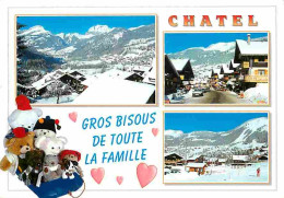 74 - Chatel - Multivues - Hiver - Neige - Ours En Peluche - CPM - Voir Scans Recto-Verso - Châtel