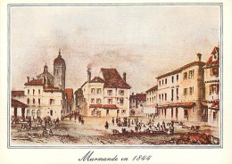 47 - Marmande - La Place Et L'église - Vieille Gravure De 1844 - Lithographie Sur Pierre De C. Baudet - D'après Une Grav - Marmande