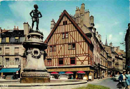 21 - Dijon - Place François Rude - Statue Du Bareuzai - Automobiles - Commerces - Flamme Postale - CPM - Voir Scans Rect - Dijon