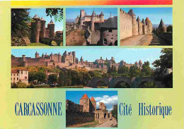 11 - Carcassonne - La Cité Médiévale - Multivues - Flamme Postale De Carcassonne - CPM - Voir Scans Recto-Verso - Carcassonne