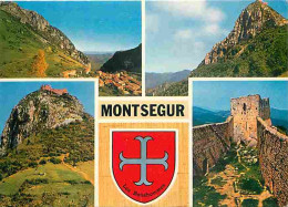 09 - Montségur - Le Château Cathare - Multivues - Blasons - CPM - Voir Scans Recto-Verso - Sonstige & Ohne Zuordnung