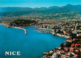 06 - Nice - Vue Aérienne De La Ville , Du Port Et Du Mont Boron - Au Loin La Chaîne Des Alpes - CPM - Carte Neuve - Voir - Transport (sea) - Harbour