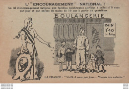  GUERRE 1914 - 18 - L'ENCOURAGEMENT NATIONAL - BOULANGERIE LA FRANCE - ILLUSTRATEUR A.DE.CASIMAEKER ? - WW1 - 2 SCANS - Oorlog 1914-18