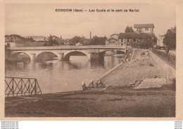 W7-32) CONDOM (GERS ) LES QUAIS ET LE PONT DE BARLET - ( 2 SCANS ) - Condom