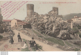 W8-42) RUINES DU CHATEAU DE ROCHETAILLEE  , PRES DE ST ETIENNE  - ( ANIMATION - PERSONNAGES - COLORISEE  - 2 SCANS )  ) - Rochetaillee