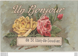 X8-33) SAINT IZAN DE SOUDIAC (GIRONDE) UN BONJOUR  - ( 2 SCANS ) - Sonstige & Ohne Zuordnung