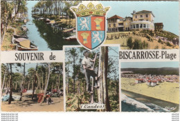 W19-40) BISCARROSSE PLAGE (LANDES) SOUVENIR - MULTIVUES -  BLASON - ( OBLITERATION DE 1965 - 2 SCANS ) - Biscarrosse