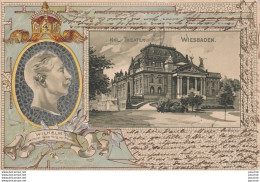 WIESBADEN - CARTE GAUFREE -  KGL. THEATER - WILHELM - DEUTSCHER KAISER KONIG.. - (OBLITERATION DE 1902 - 2 SCANS ) - Wiesbaden