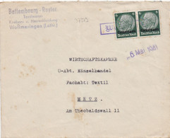 37379# HINDENBURG LOTHRINGEN LETTRE BETTEMBOURG REYTER Obl WOLMERINGEN 6 Mai 1941 VOLMERANGE LES MINES MOSELLE METZ - Lettres & Documents