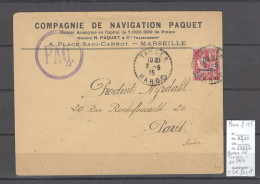Maroc - Lettre - Bureau De TANGER - Cachet Pointillé + Cachet De La Compagnie Paquet - 1915 - Lettres & Documents