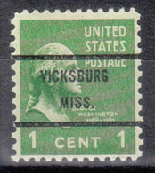 USA Precancel Vorausentwertungen Preo Bureau Mississippi, Vicksburg 804-71 - Preobliterati
