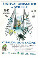 Feuillet Pub 10X15cm - Festival Animalier Et Avicole - Chalon S/Saône, Parc Des Expositions, 16-17 Novembre 96 - Non Classés