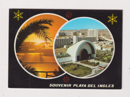 SPAIN - Playa Del Ingles Dual View Used Postcard - Gran Canaria