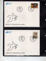 Iles Feroe -1986 - 3 FDC -   25e Anniversaire D'Amnesty International - Färöer Inseln