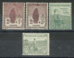 FRANCE - 1917/27, FOR THE BENEFIT OF THE WAR ORPHANS STAMPS SET OF 4, UMM (**). - Unused Stamps